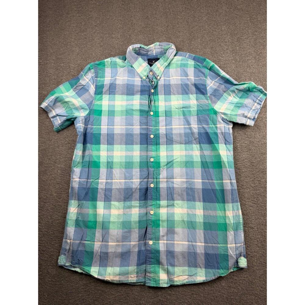 American Eagle Outfitters Men's Short Sleeve Button-Up Shirt Size XLT